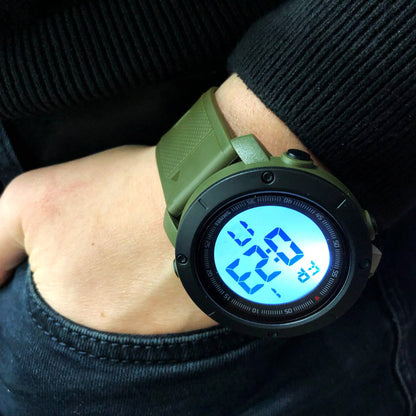 Часы наручные мужские SKMEI 2122AGWT  ARMY GREEN-WHITE, армейские часы противоударные. Цвет: зеленый