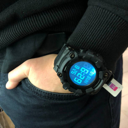 Часы наручные мужские SKMEI 1968BKWT BLACK-WHITE, часы армейские скмей. Цвет: черный с белым циферблатом