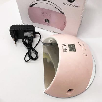 Ультрафиолетовая лампа для Маникюра UV LAMP Sun 6, Светодиодная сушилка для гель лака. Цвет: розовый