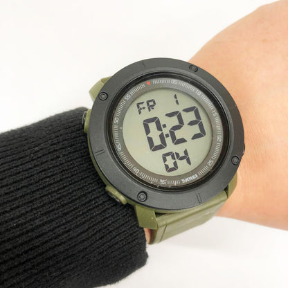 Часы наручные мужские SKMEI 2122AGWT  ARMY GREEN-WHITE, армейские часы противоударные. Цвет: зеленый