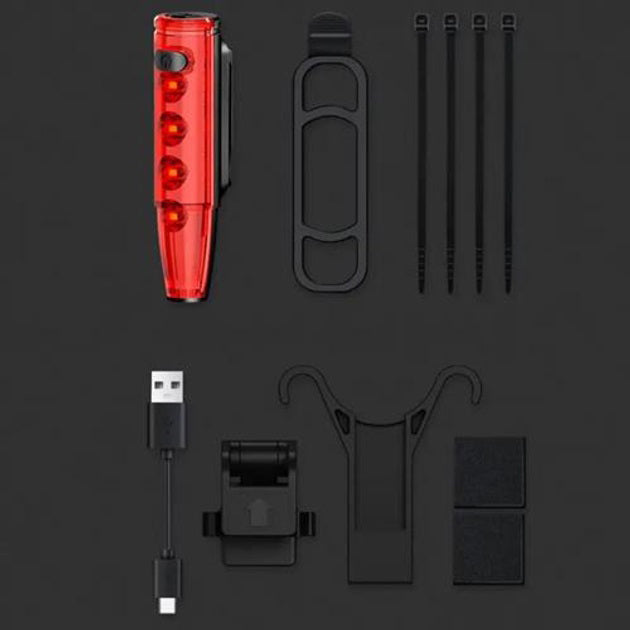 Велофонарь LEADBIKE LD77-LS-4 LED с лазерной разметкой, Фонарь аккумуляторный светодиодный велосипедный