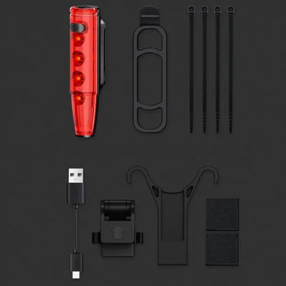 Велофонарь LEADBIKE LD77-LS-4 LED с лазерной разметкой, Фонарь аккумуляторный светодиодный велосипедный