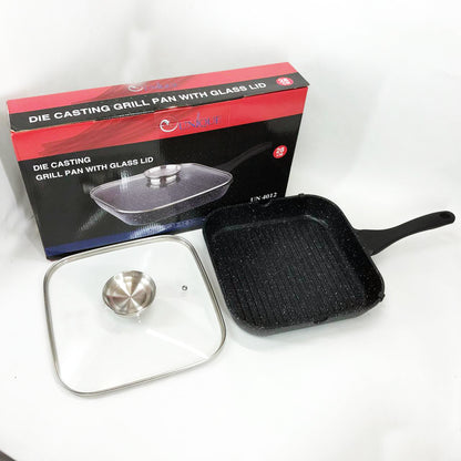 Сковорода гриль UNIQUE UN-4012 стильная 24см, Надежная сковорода с антипригарным покрытием