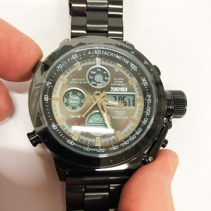 Часы наручные мужские SKMEI 1515BK BLACK, часы наручные электронные тактические. Цвет: черный