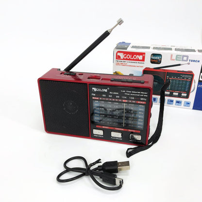 Радіо GOLON RX-8866 цифровий портативний радіоприймач з ліхтариком функцією PowerBank.