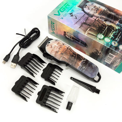 Аккумуляторная машинка для стрижки VGR V-690 от USB Нержавеющая сталь, подстригательная машинка