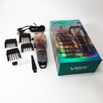 Аккумуляторная машинка для стрижки VGR V-690 от USB Нержавеющая сталь, подстригательная машинка