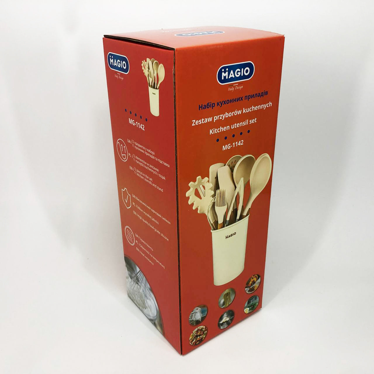 Набор силиконовых кухонных принадлежностей Magio MG-1142 набор ложек лопаток 11 предметов