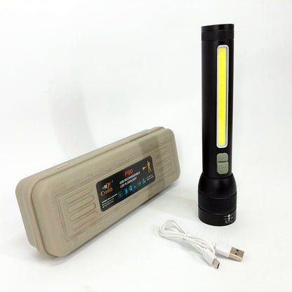 Фонарь аккумуляторный CB-C23-P90+COB, Фонарик светодиодный ручной аккумуляторный портативный