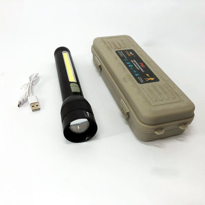 Фонарь аккумуляторный CB-C23-P90+COB, Фонарик светодиодный ручной аккумуляторный портативный