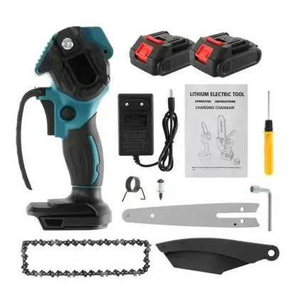 Ручна садова електропилка, Міні-ланцюгова пилка для дачі, Акумуляторна ланцюгова пилка з подачею мастила