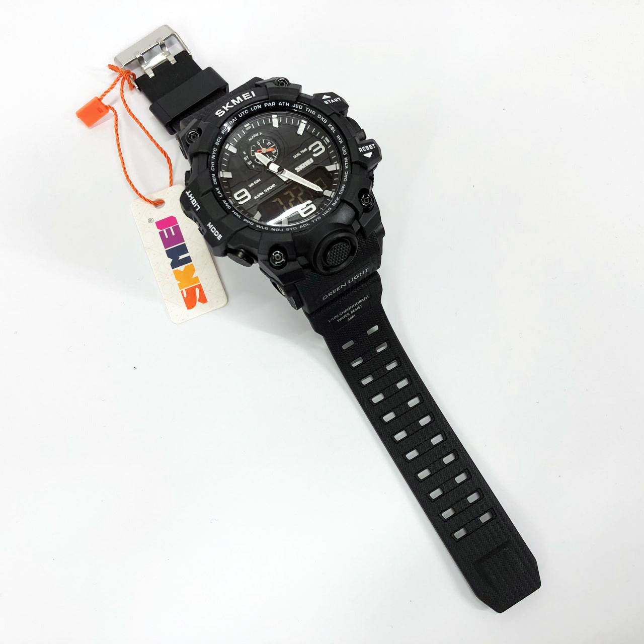 Часы наручные мужские SKMEI 1586BK BLACK, водонепроницаемые мужские часы, часы спортивные. Цвет: черный