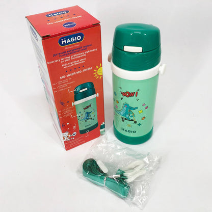 Детский вакуумный термос Magio MG-1049M из нержавеющей стали 350 мл, Термос для чая помповый