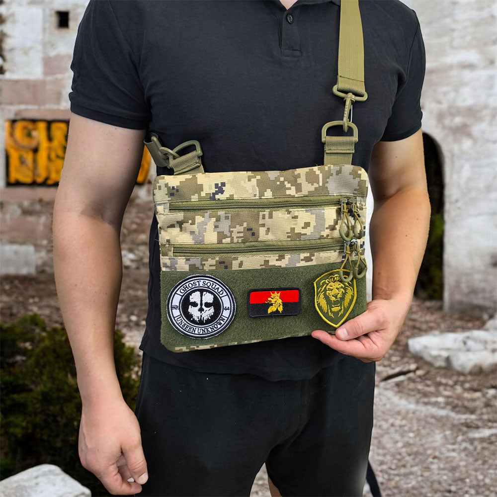 Сумка-кобура піксель камуфляж, тактична чоловіча сумка з тканини кордури AOR-1