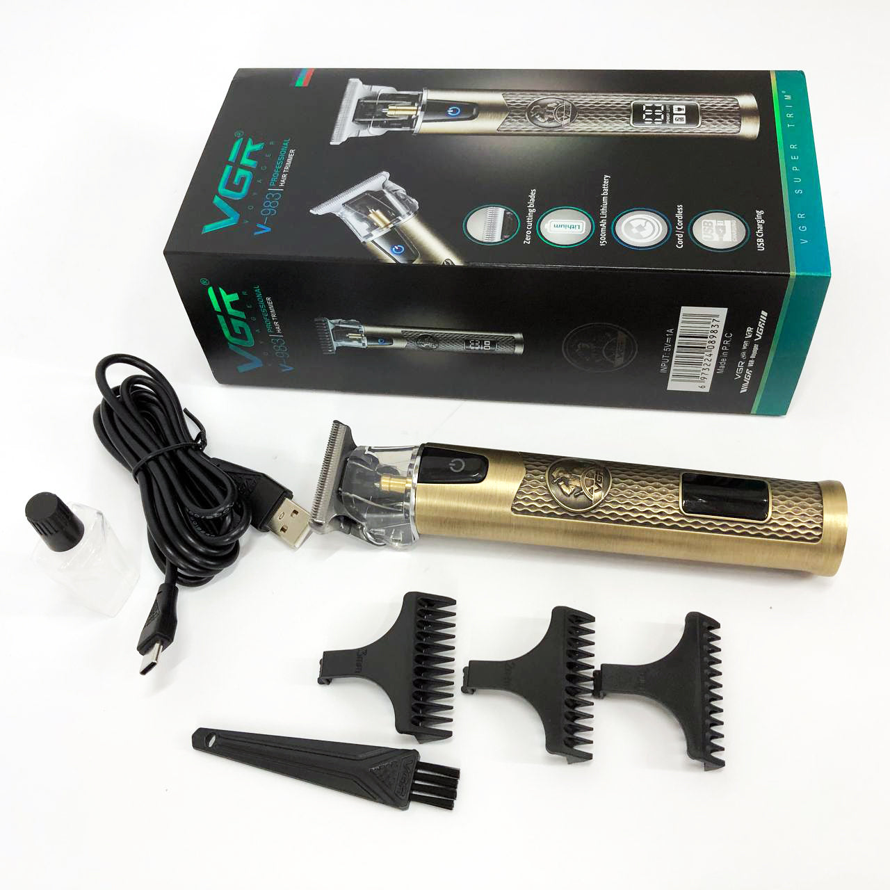 Машинка для стрижки волос VGR V-983, Беспроводная электробритва, Электромашинка для волос