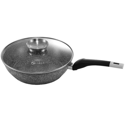 Сковорода глубокая с крышкой Unique UN-5171 24 см, Сковорода для приготовления на плите, удобная на кухню