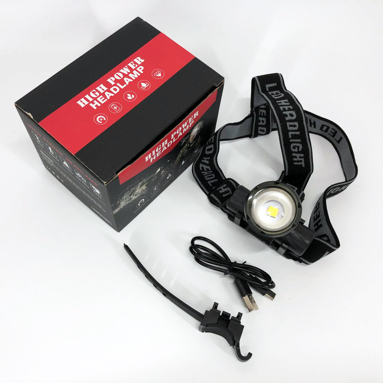 Фонарь налобный PLD-5835-P50 с велокреплением, фонарь аккумуляторный для рыбалки, водонепроницаемый