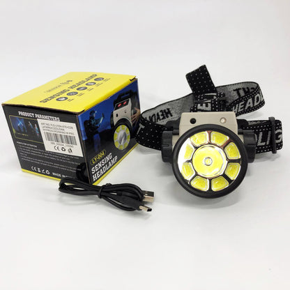 Фонарь налобный PLD-LY004-XPE+COB, фонарик на голову для роботы, мощный фонарик светодиодный на голову