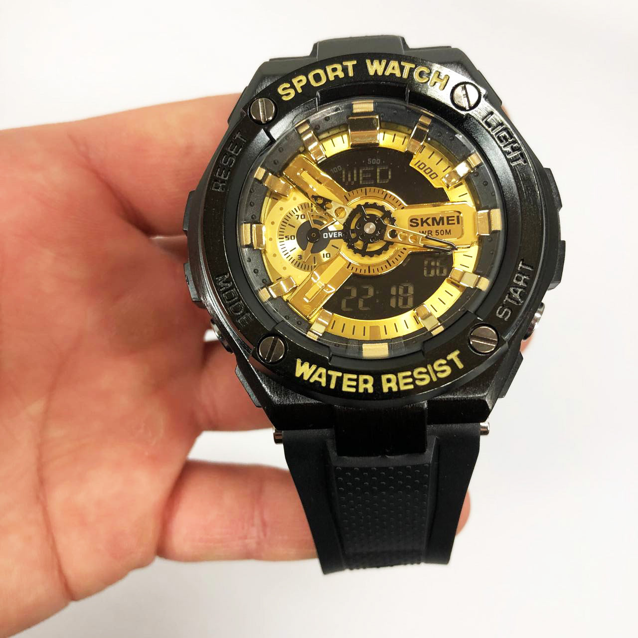 Часы наручные мужские SKMEI 2101BKGD, армейские часы противоударные, оригинальные мужские часы спортивные