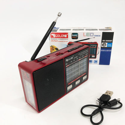 Радіо GOLON RX-8866 цифровий портативний радіоприймач з ліхтариком функцією PowerBank.