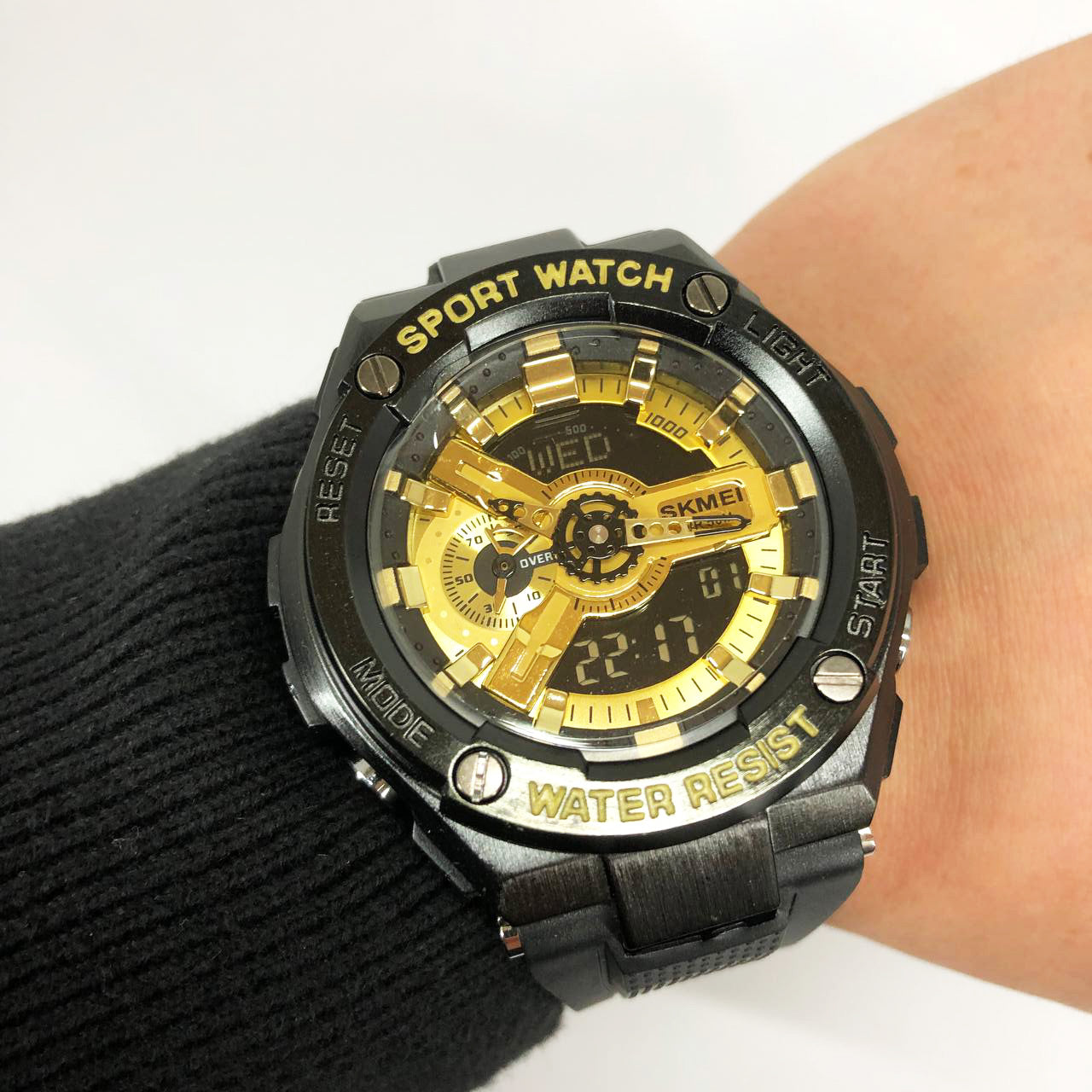 Часы наручные мужские SKMEI 2101BKGD, армейские часы противоударные, оригинальные мужские часы спортивные