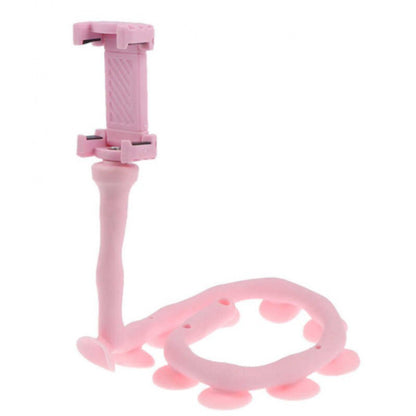 Гибкий держатель для телефона с присосками универсальный Cute Worm Lazy Holder. Цвет: розовый