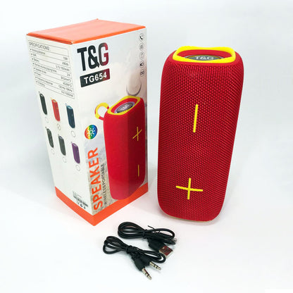 Портативная Bluetooth колонка TG654 8W с подсветкой, блютуз колонка для улицы. Цвет: красный