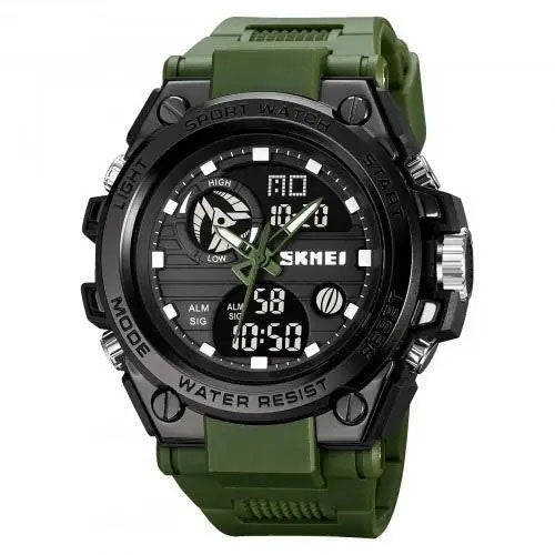 Часы наручные мужские SKMEI 2031AG ARMY GREEN, часы тактические противоударные. Цвет: зеленый