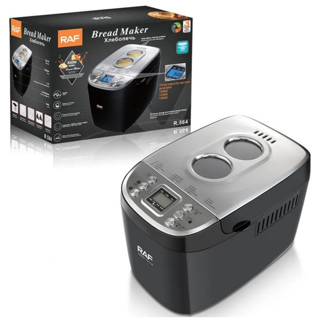 Хлебопечка RAF R.564, 15 программ, 1000-1500 г, с таймером и антипригарным покрытием