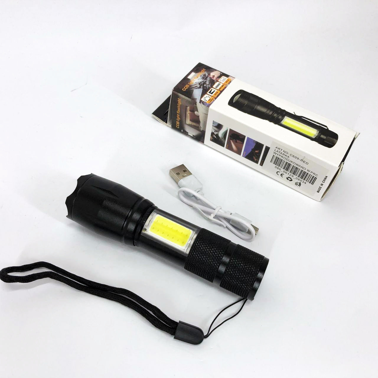 Фонарик карманный PLD C609-T6+COB, Сверхмощный фонарик, Яркий фонарик, Качественный фонарик