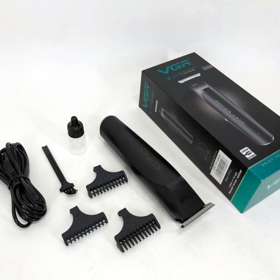 Машинка для стрижки VGR V-229 беспроводная с комплектом насадок, окантовочная машинка