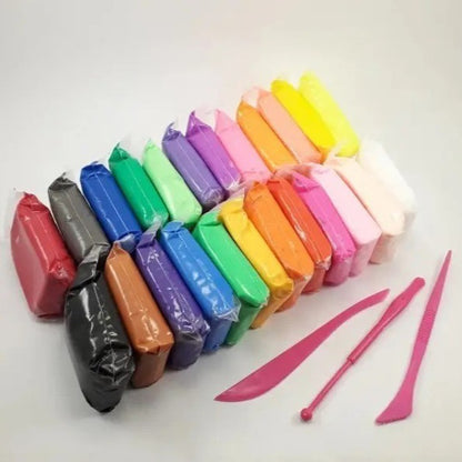 Легкий воздушный пластилин 24 цвета для лепки с инструментами набор для творчества художественный