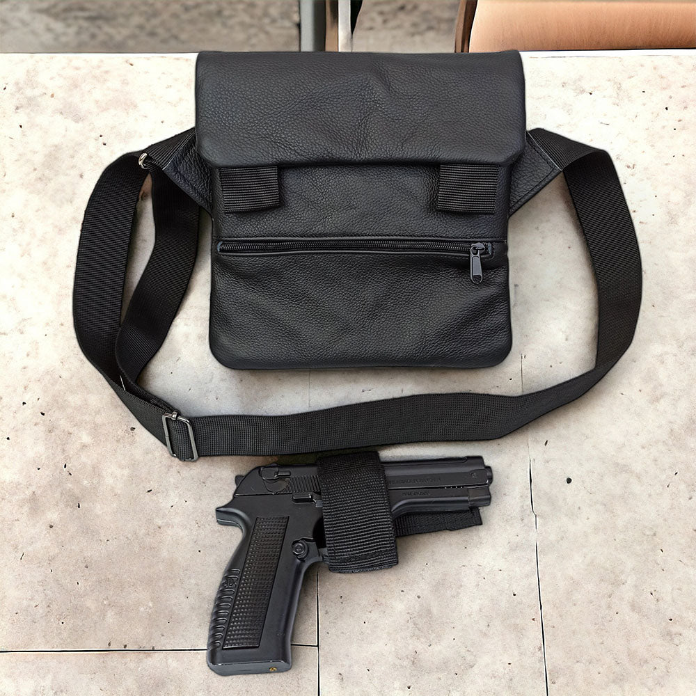 Набор 2В1. Кожаная сумка с кобурой + фонарик профессиональный POLICE BL-X71-P50