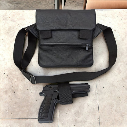 Набор 2В1. Кожаная сумка с кобурой + фонарик профессиональный POLICE BL-X71-P50