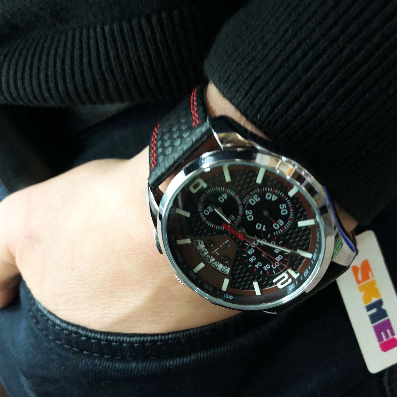 Часы наручные мужские SKMEI 9106RD, оригинальные мужские часы, модные мужские часы круглые