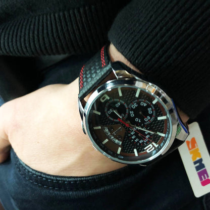 Часы наручные мужские SKMEI 9106RD, оригинальные мужские часы, модные мужские часы круглые