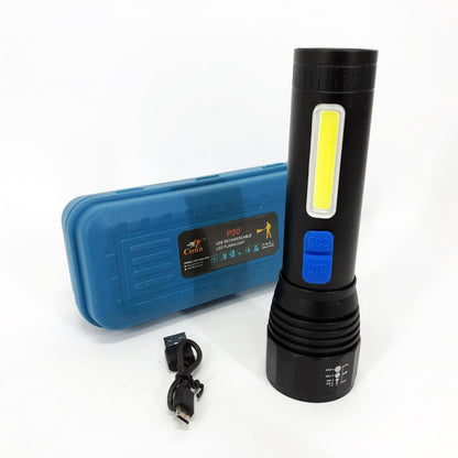 Фонарь ручной аккумуляторный CB-C11-P50-COB, Фонарик светодиодный ручной аккумуляторный портативный