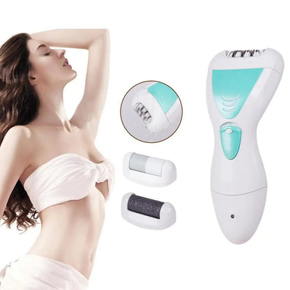 Эпилятор Gemei GM-7006 4в1 - Профеcсиональный беспроводной эпилятор бритва с насадками триммер + пемза