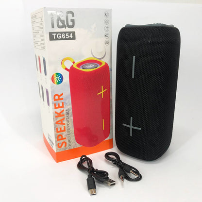 Портативная Bluetooth колонка TG654 8W с подсветкой, аккумуляторная колонка для музыки. Цвет: черный