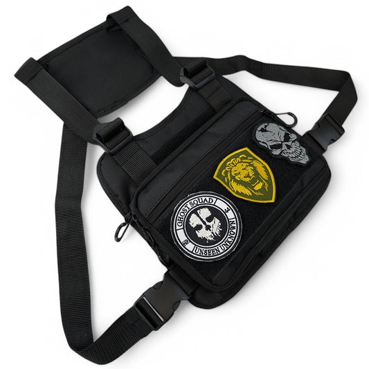 Тактична сумка нагрудна з патч-панеллю, чоловіча розвантажувальна сумка, розвантаження жилет