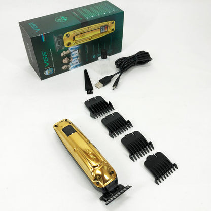 Аккумуляторная машинка VGR V-904 для стрижки волос VGR, машинка с дисплеем и сменными насадками