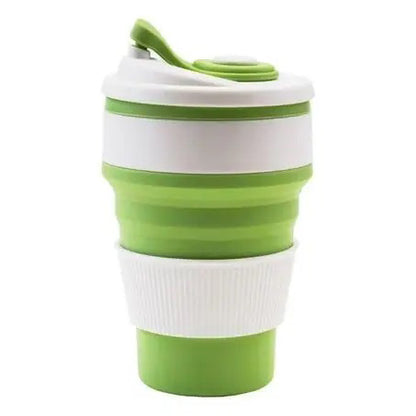 Кружка туристическая (складная/силиконовая), силиконовая складная термокружка. Цвет: зеленый