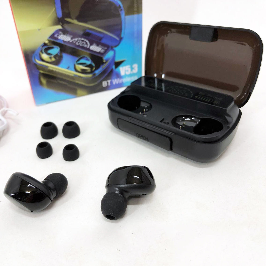 Беспроводные наушники M10 с микрофоном и док станцией-кейсом, беспроводные bluetooth наушники-гарнитура