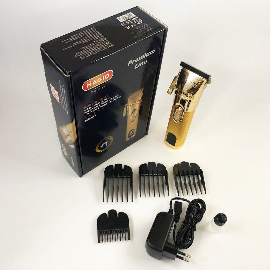 Машинка для стрижки волос MAGIO MG-587, профессиональная электробритва беспроводная, электромашинка