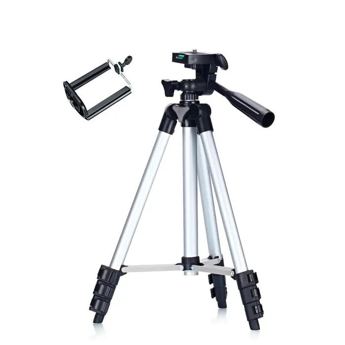 Штатив для телефона и фотоаппарата Tripod 3110 PRO портативный трипод 0,35-1.02м высота. Цвет: серебряный