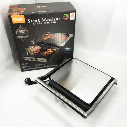 Гриль RAF R.2684 электрический, сэндвичница, с регулятором температуры и таймером 2000 Вт