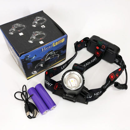 Фонарь налобный PLD-T115-2PM10-TG (white+blue), Фонарь аккумуляторный для рыбалки, водонепроницаемый