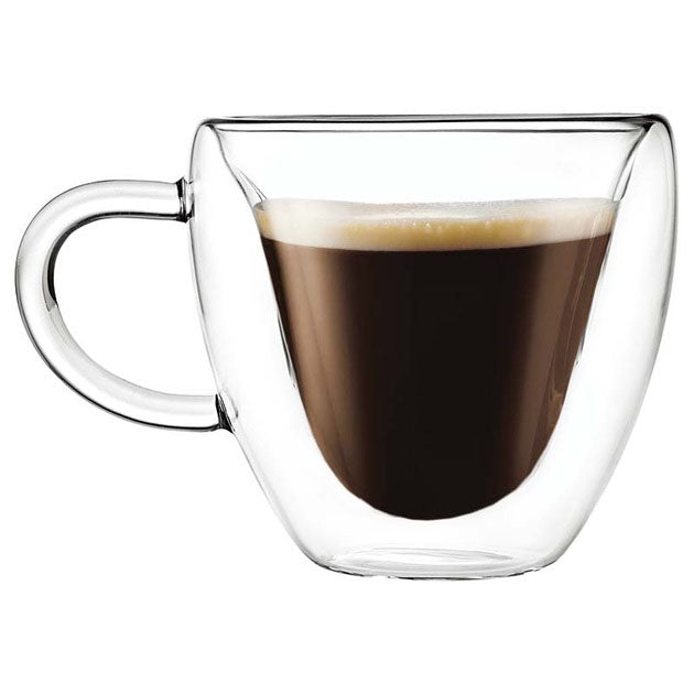 Набір скляних чашок із подвійними стінками (серце) Con Brio СВ-8930-2, 2шт, 300мл