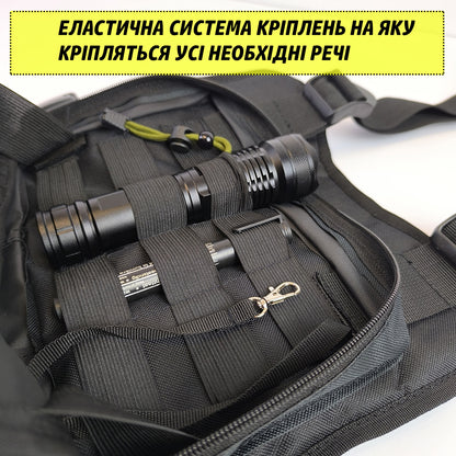 Тактична сумка нагрудна з патч-панеллю, чоловіча розвантажувальна сумка, розвантаження жилет