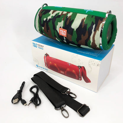 Портативная колонка TG642 с RGB подсветкой и ремешком, колонка для вечеринки. Цвет: камуфляж